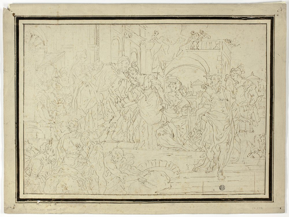 Ruler Receiving Lady by Francesco Solimena: Fine art print