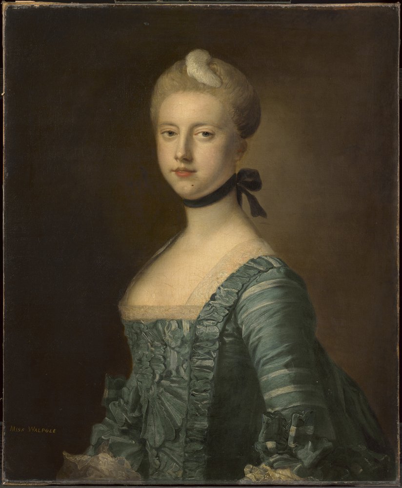 Miss C. Walpole, Afterwards Countess Dysart (one of pair) by Francis Cotes