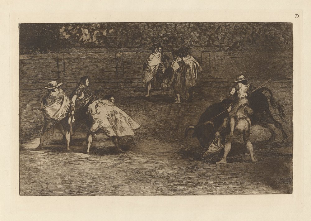 A Bullfighter Mounted on the Shoulders of a Chulo