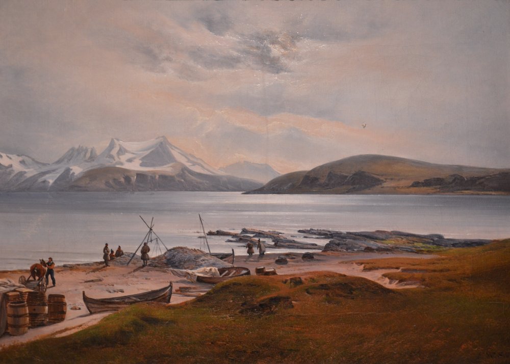 Coastal Landscape with Sami by Franz Wilhelm Schiertz