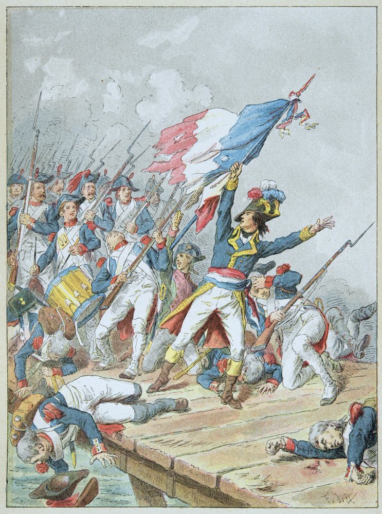 Bonaparte Crossing the Bridge of Arcole in November 1796 by Frederic Theodore Lix