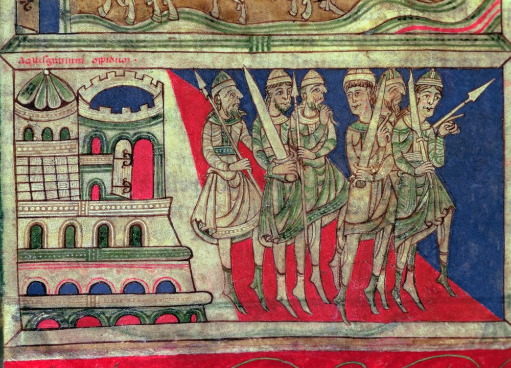 Charlemagne leaving Aachen to travel to Santiago de Compostela ...