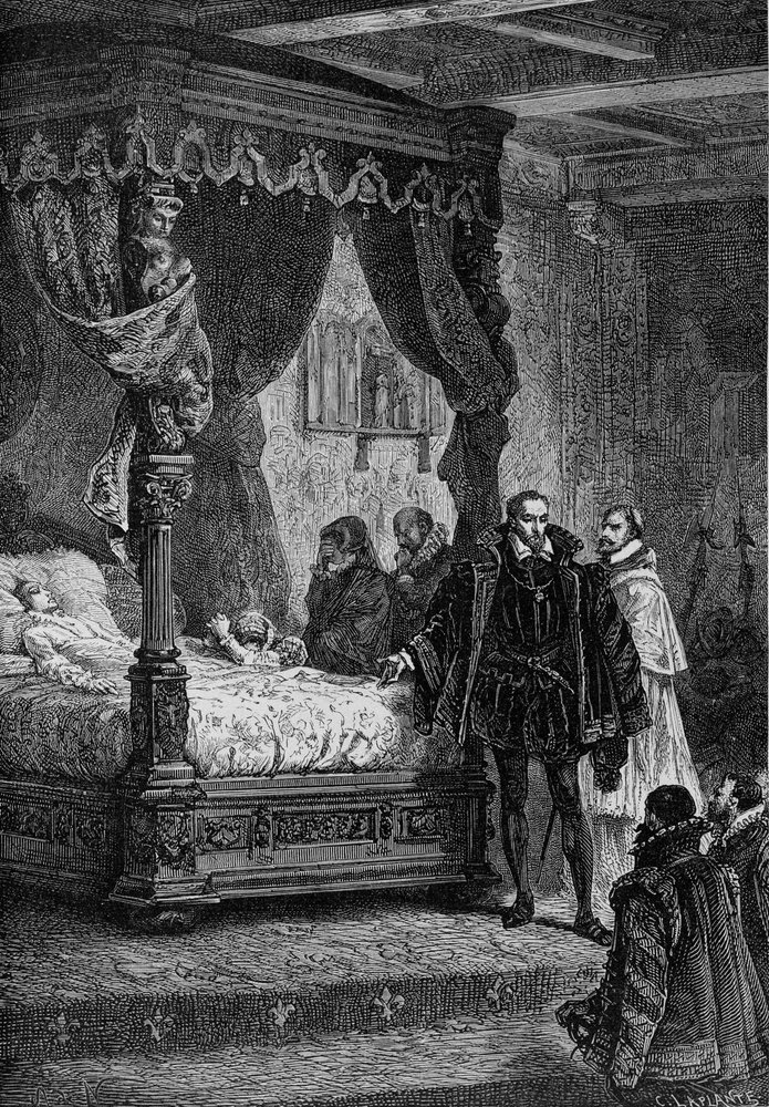 Coligny at the deathbed of Francois II - in 'History of France' by Guizot