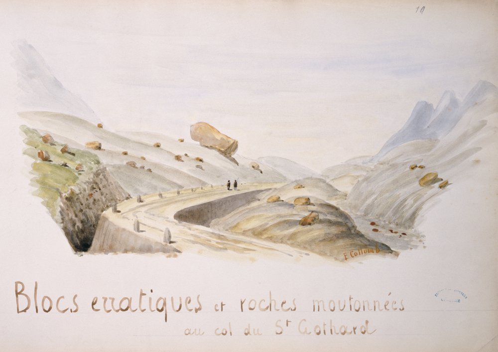Erratic Blocks and Rocks at the Saint Gothard Pass in the Swiss Alps