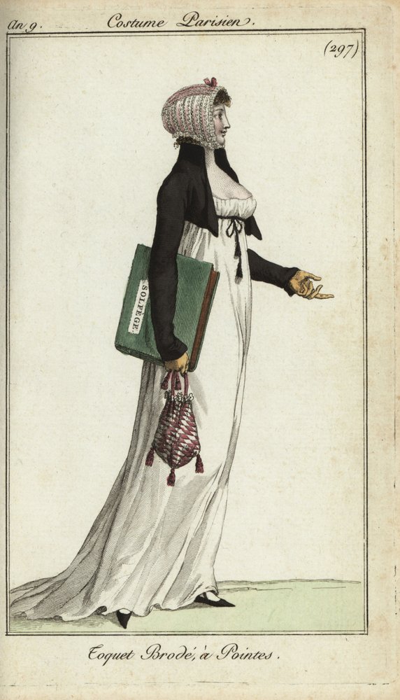 Fashionable woman in an embroidered toque cap