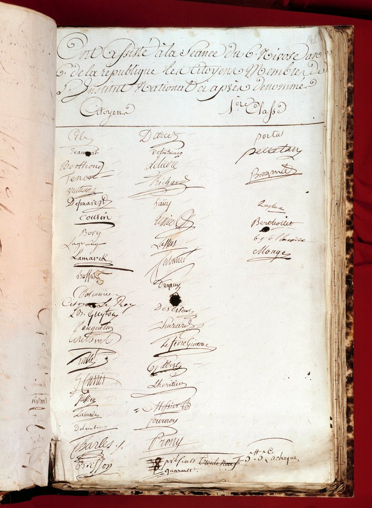 French Revolution: sheet of a register of attendance of 26/12/1797 (6 ...