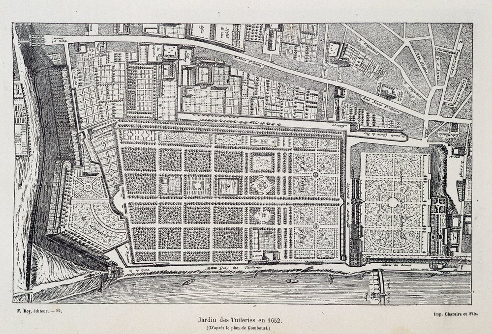 Jardin des Tuileries in 1652 (after the plan of Gomboust) - in 
