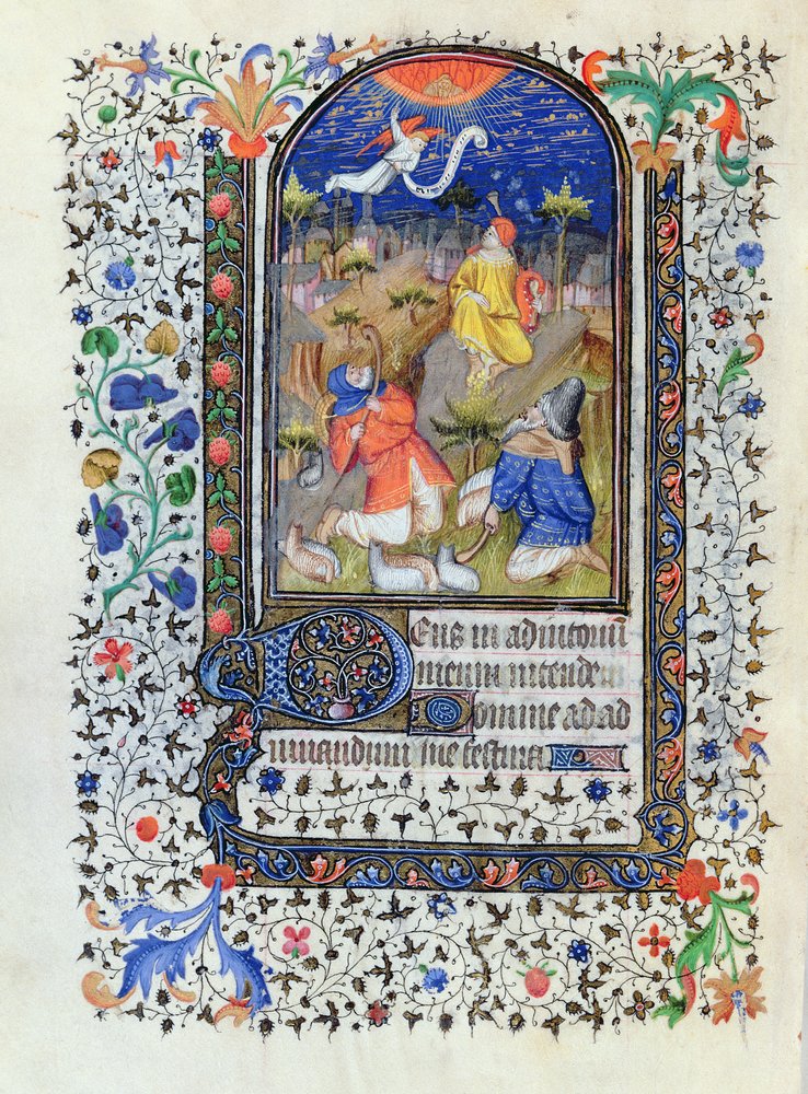 Annunciation to the Shepherds, from Heures a lusage de Troyes, by the ...