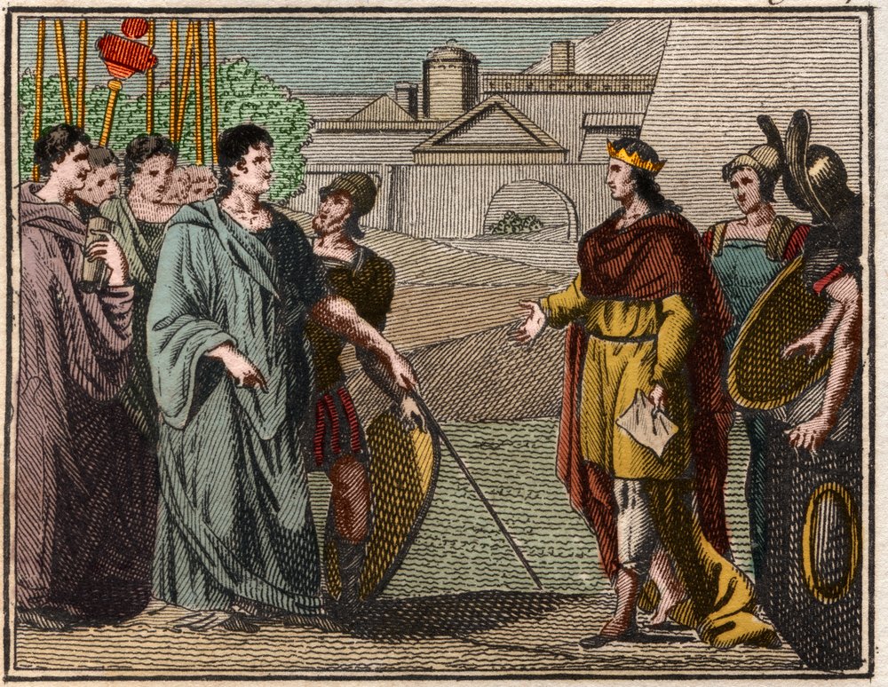 Numa Pompilius Returns the Sacred Shield to the Priests of Mars by French School