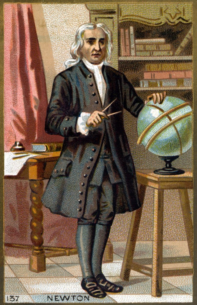 Portrait of Isaac Newton by French School: Fine art print