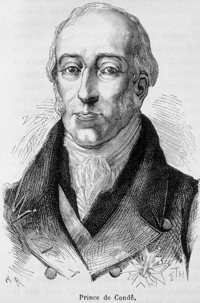 Portrait of Louis V Joseph de Bourbon-Conde (1736-1818), eighth prince of Conde, French man of war - in “L