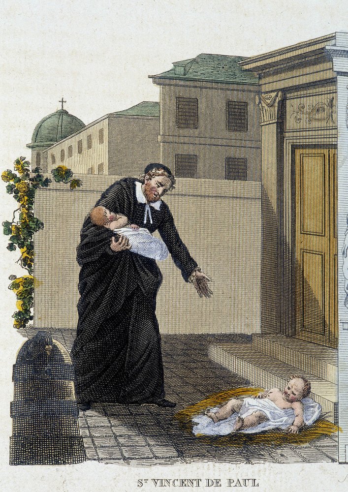 Saint Vincent de Paul Welcoming Abandoned Children in Front of the Church by French School