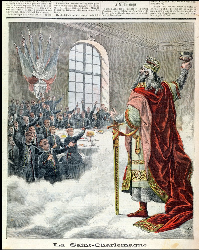 St. Charlemagne, patron saint of school children, from Le Petit Journal