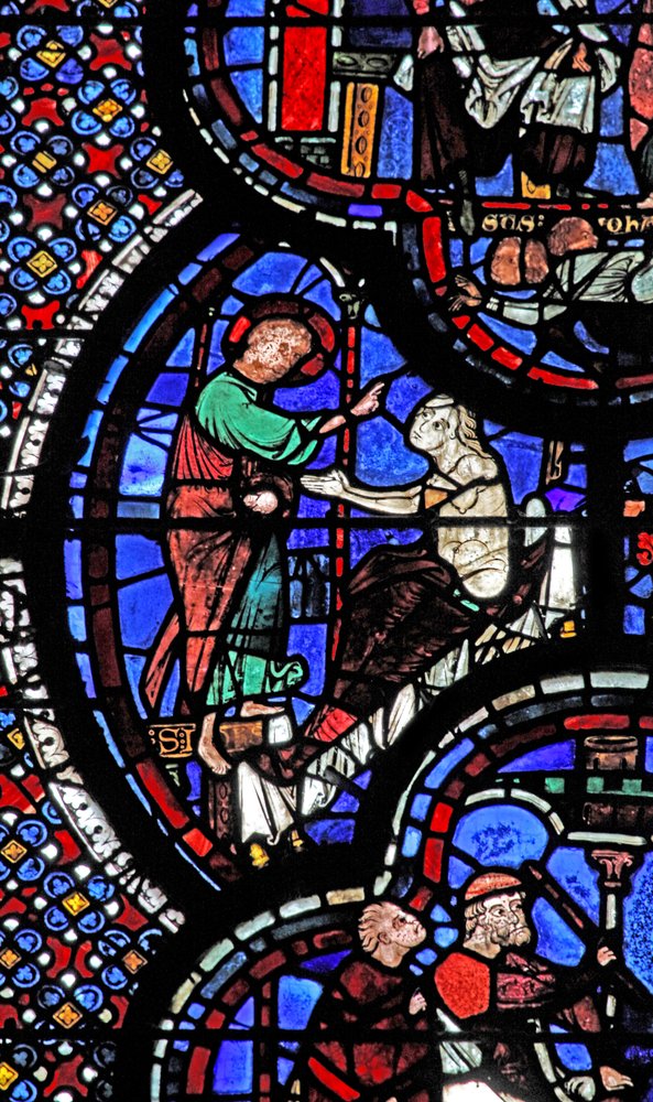 St John Window: Revives a Woman by French School