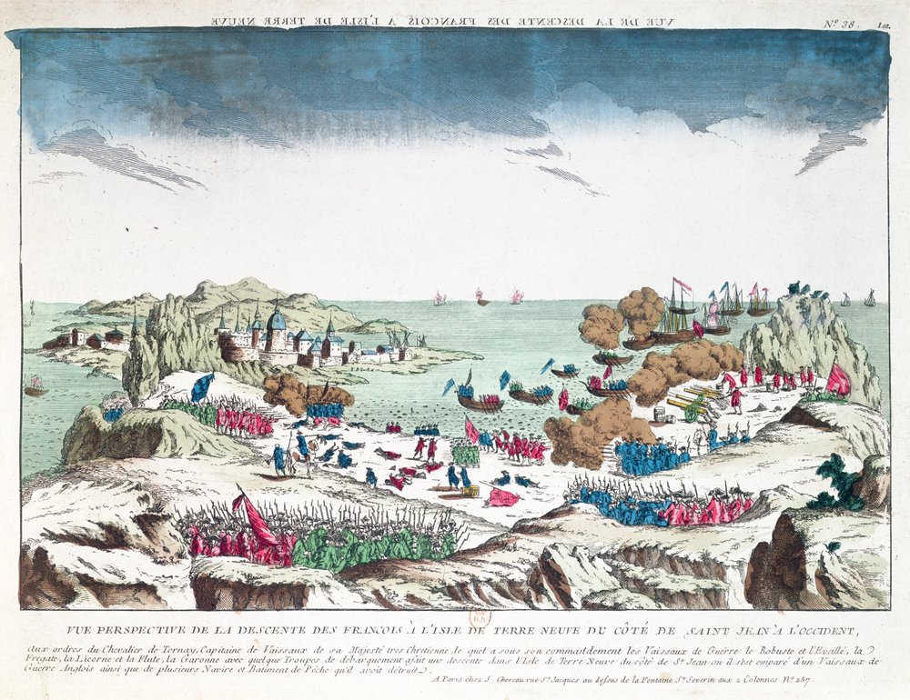 The French raid on St. John in Newfoundland on 2nd June 1762 under the ...
