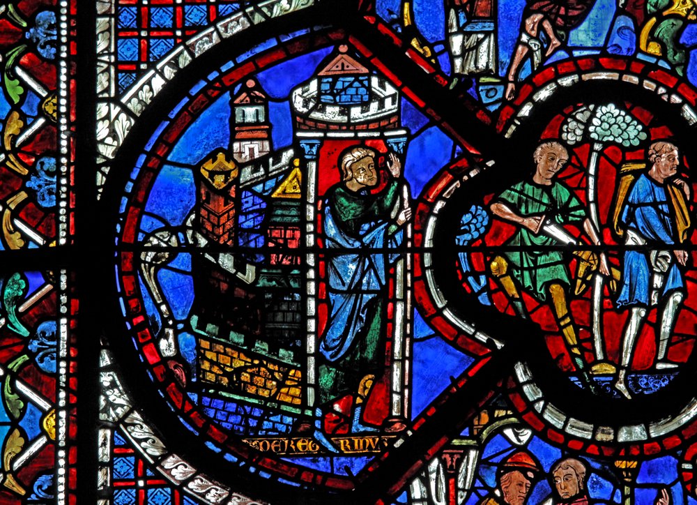 The Good Samaritan Window: A Man Leaves Jerusalem