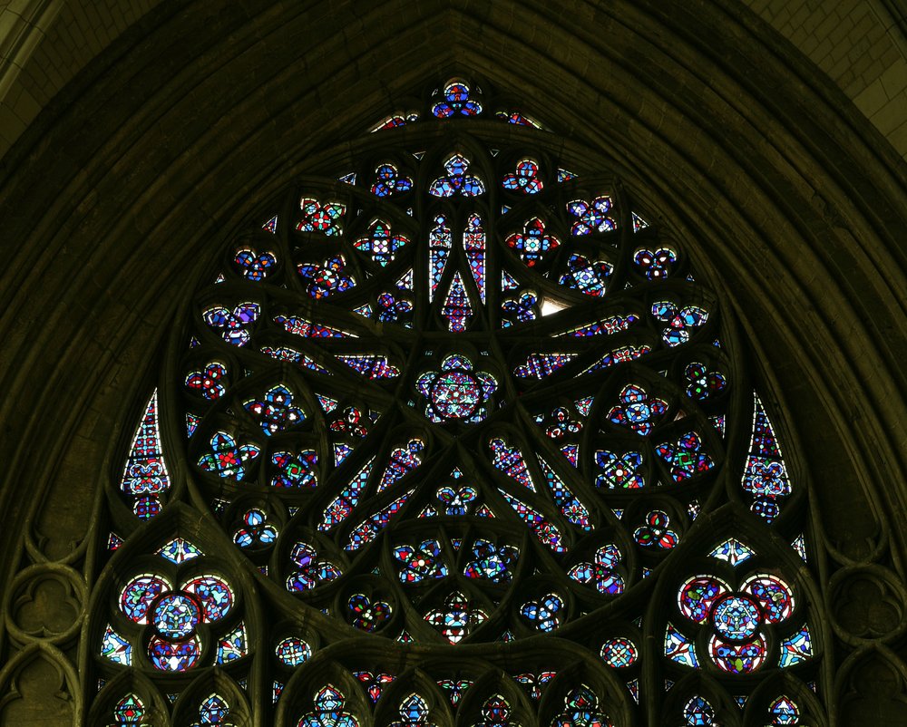 The north rose window with geometric diaper infill