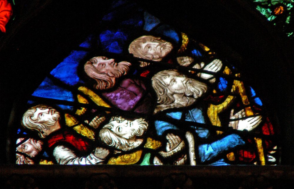 The West Rose Window Depicting a Scene from the Book of Revelation: Elect Singing the Song of Moses by French School