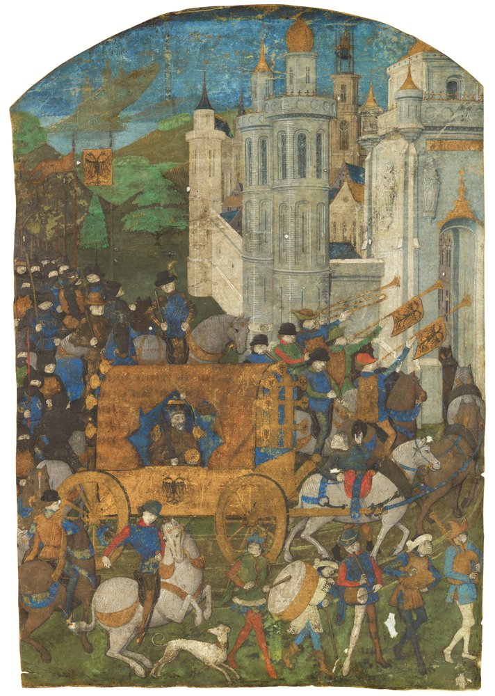 Triumphal Procession of the Holy Roman Emperor, cut from a manuscript ...