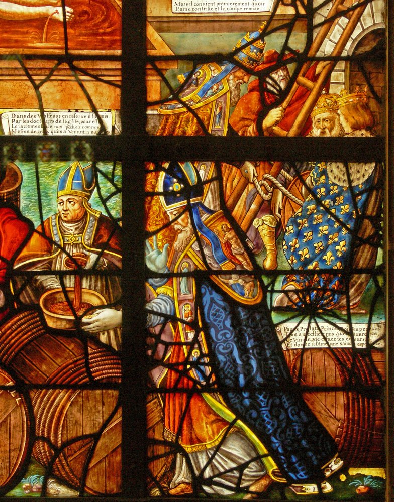 Window in the Charnier Depicting a Detail from the Mystic Wine Press