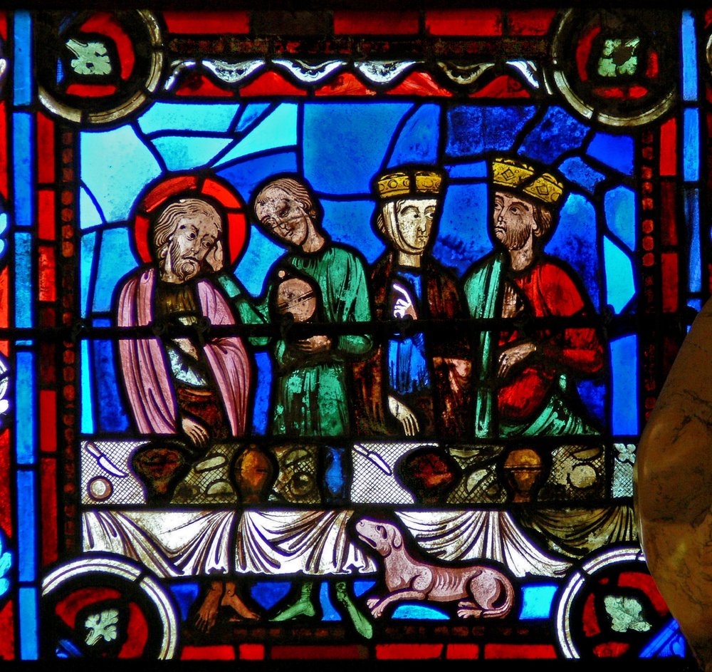Window w0 depicting a scene from the life of St Thomas: with Gundaphorus