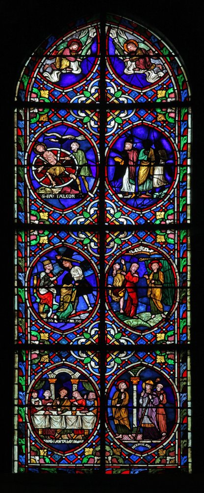 Window w.102 depicting scenes from the life of St Pantaleon