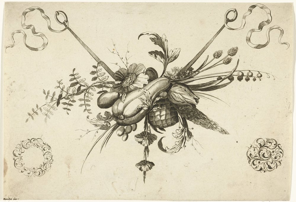 Festoon with Flowers, Leaves, and Fruits