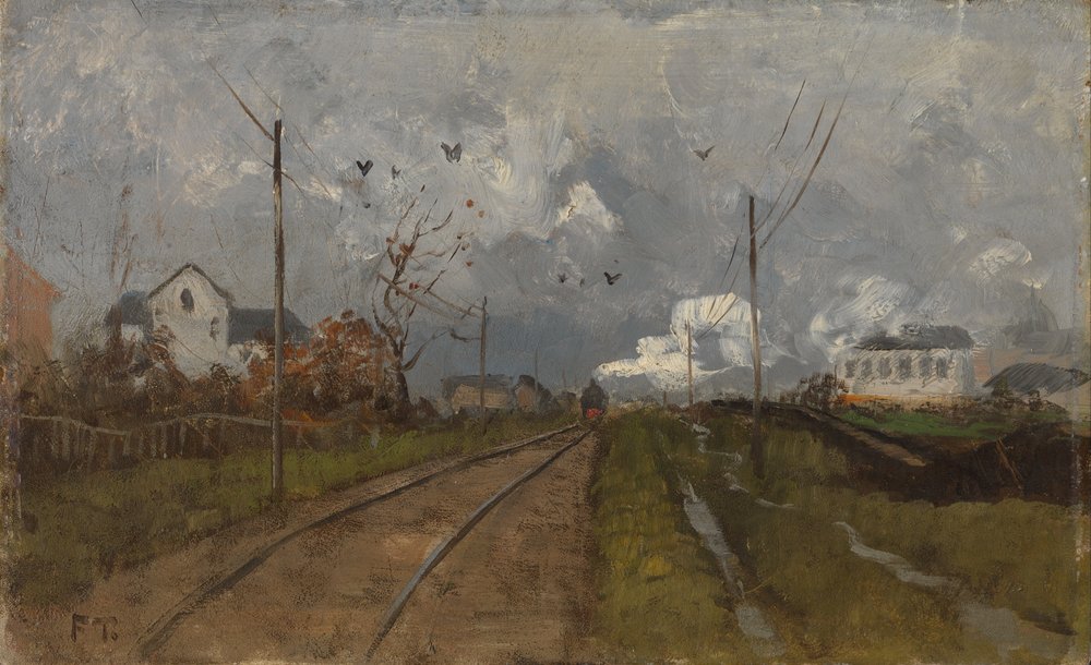 The Train is Arriving by Fritz Thaulow