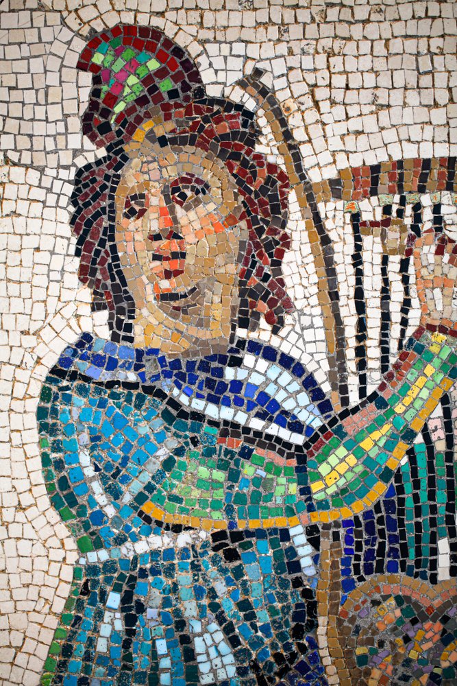 Roman Mosaic Depicting Orpheus Playing the Lyra