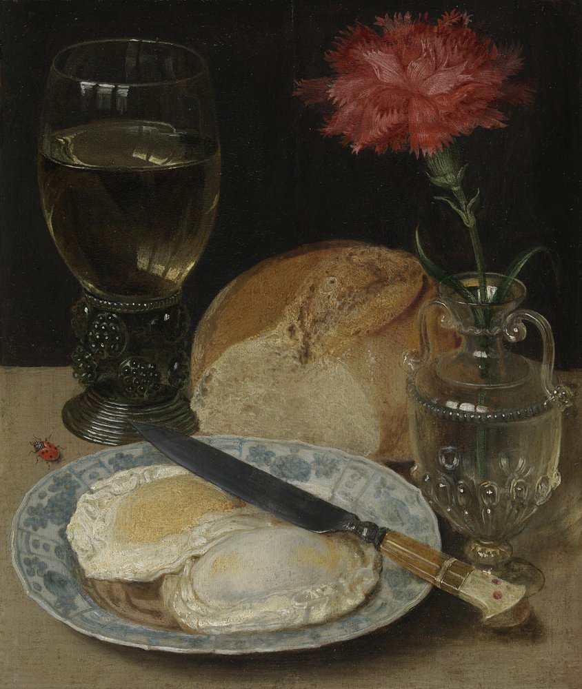 Still Life with Fried Eggs by Georg Flegel: Fine art print