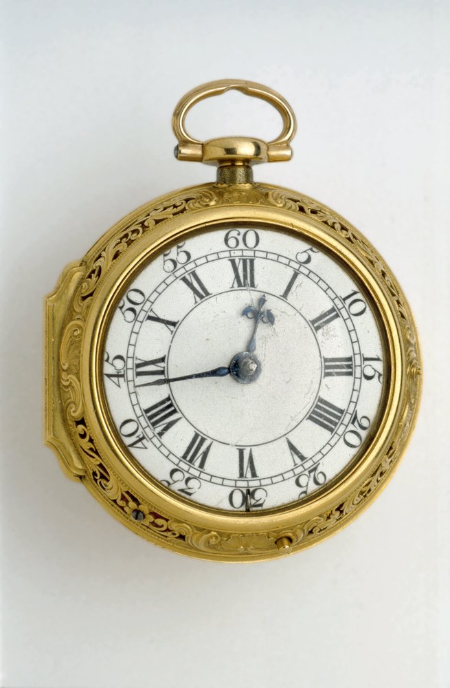 Gold pair-cased cylinder watch with quarter repeat, 1744