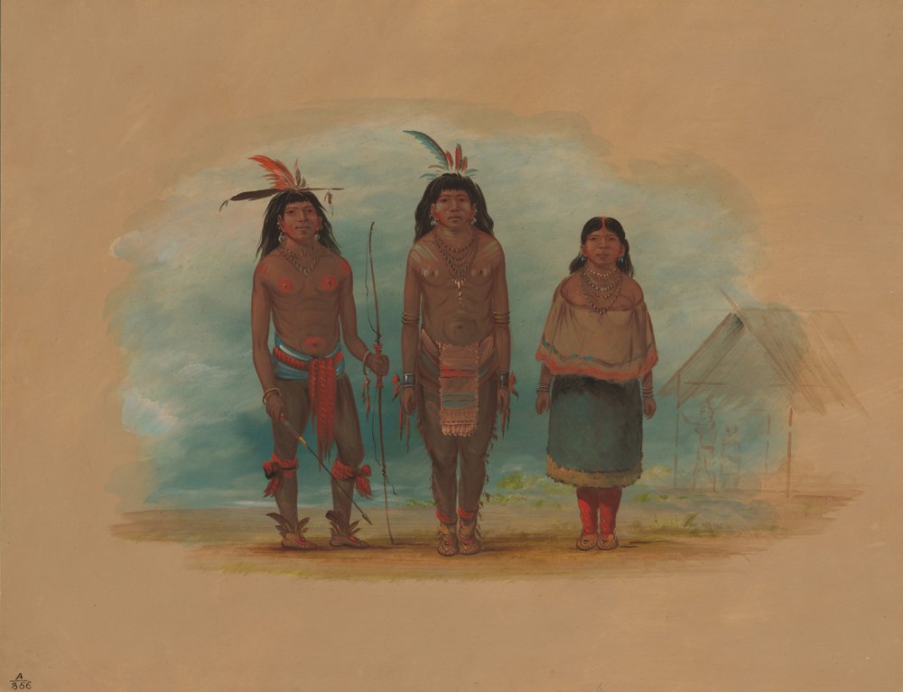 Three Taruma Indians by George Catlin: Buy fine art print