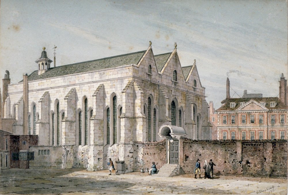 View of Temple Church, City of London, 1811.
