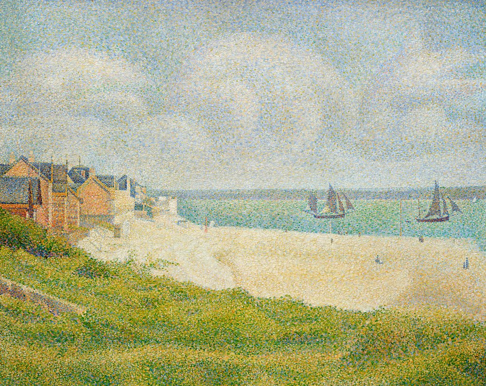 Le Crotoy Looking Upstream, 1889 by Georges Seurat