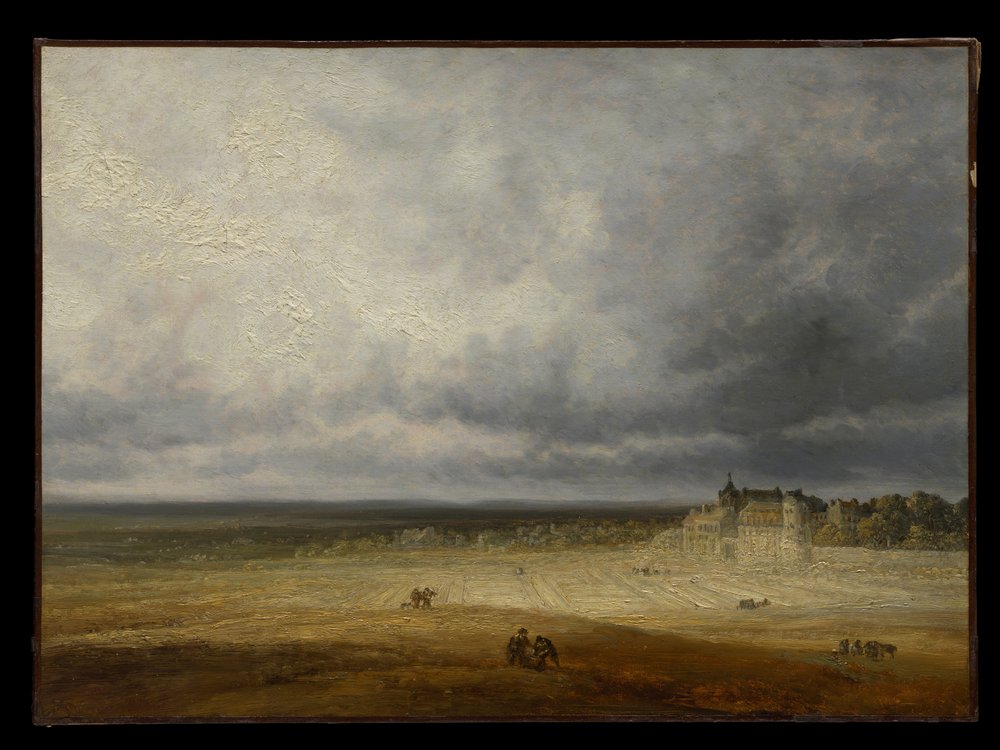 Landscape with a Plowed Field and a Village by Georges Michel