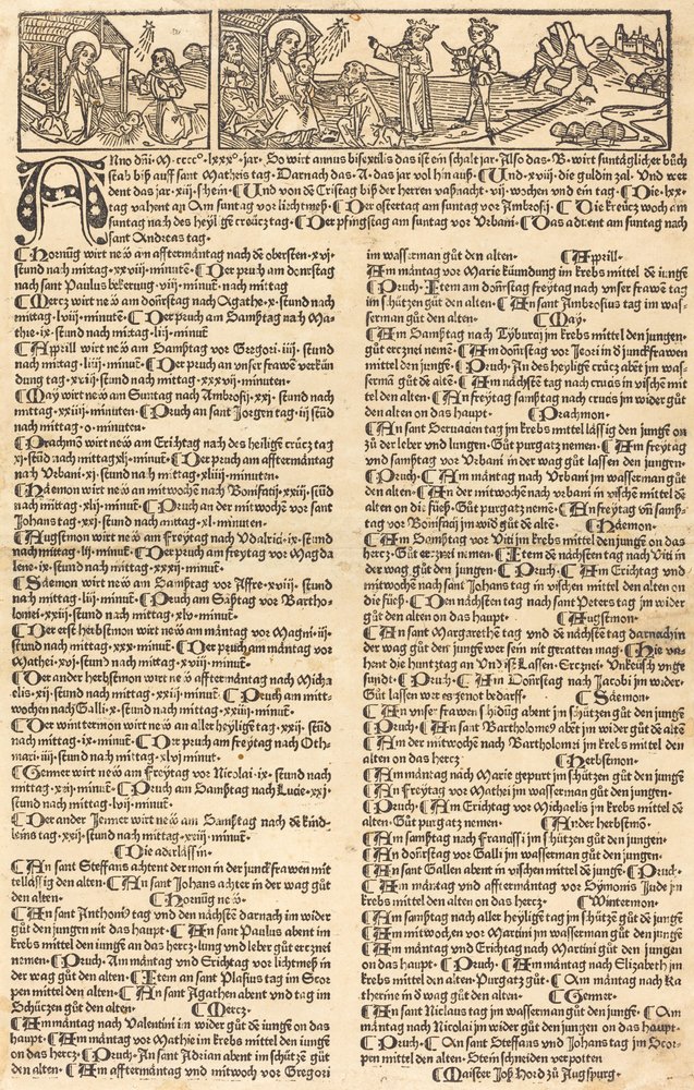 Calendar with the Nativity and Adoration by German 15th Century