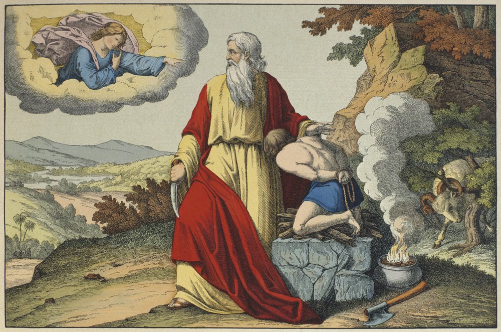 The Sacrifice of Isaac by Abraham, illustration from L'Ancien Testament ...
