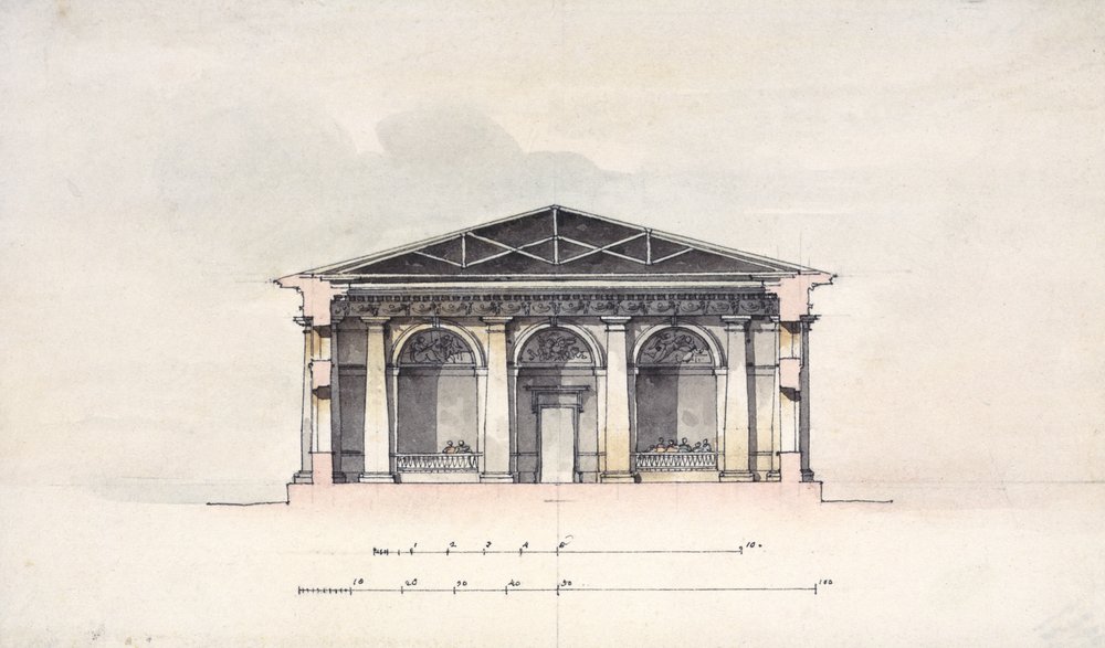 Cross-Section View of the Riding Stables at Tsarskoye Selo, 1792