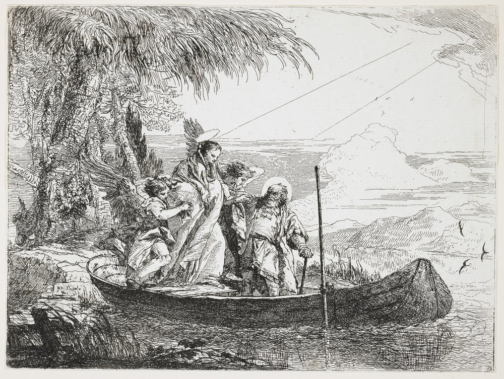The Holy Family Entering the Boat from The Flight into Egypt