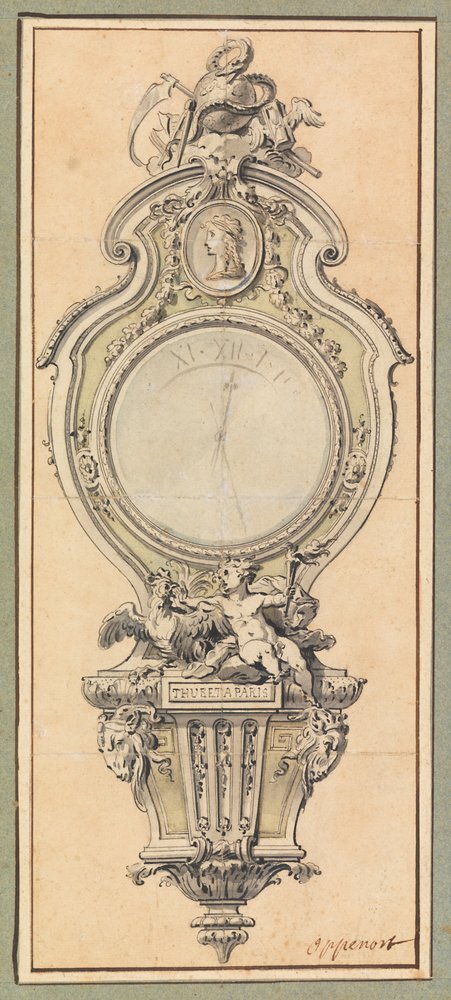 Design for a Cartel Clock Case by Gilles-Marie Oppenord