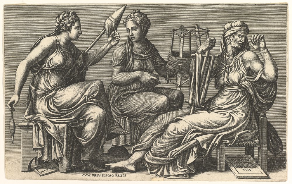 The Three Fates Clotho, Lachesis, and Atropos, 1558-59 by Giorgio Ghisi
