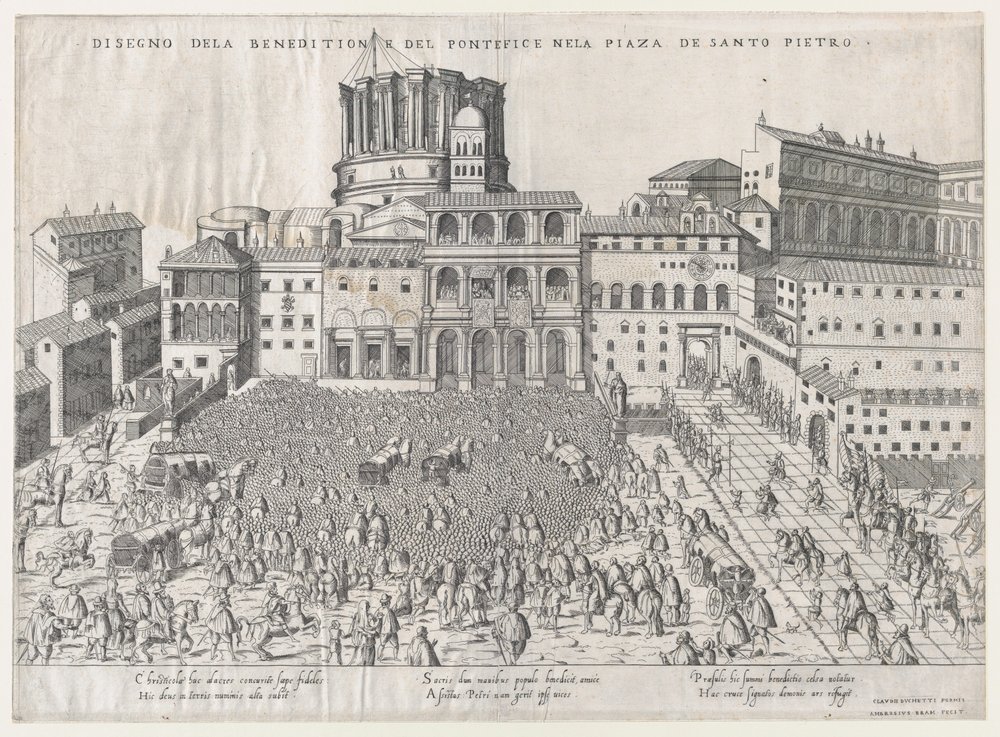 Speculum Romanae Magnificentiae: Papal Benediction by Giovanni Ambrogio Brambilla