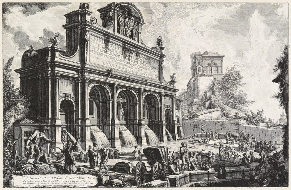View of the Castello dell’Acqua Paola on Monte Aureo (Gianicolo) by Giovanni Battista Piranesi