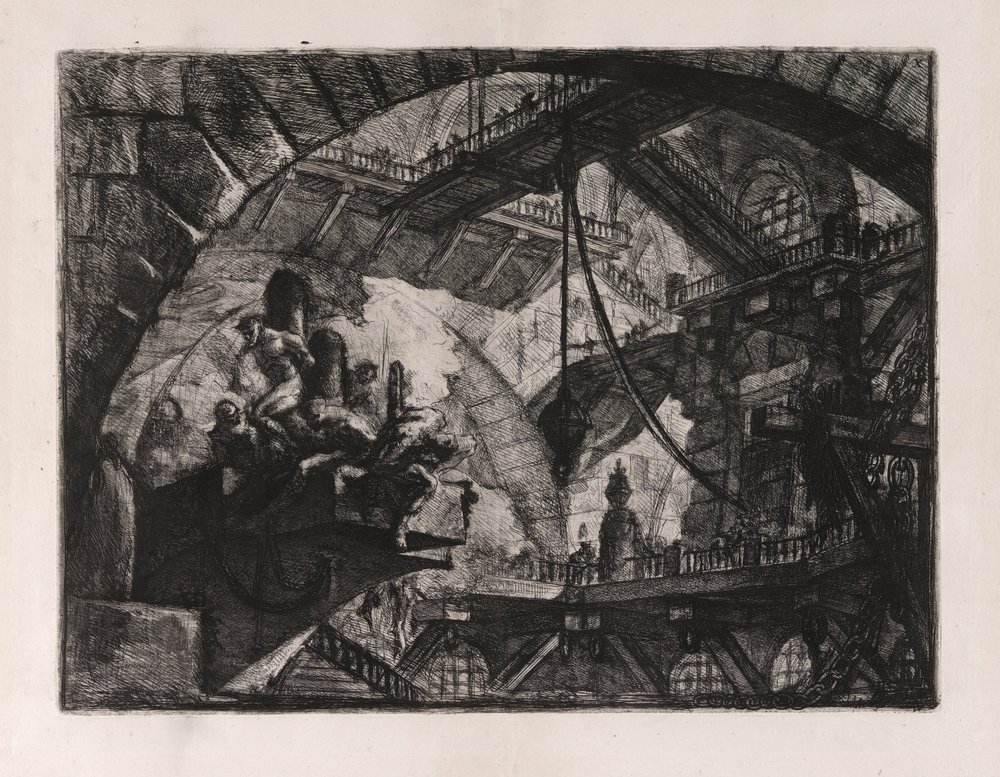 Prisoners on a Projecting Platform, plate 10 from Carceri by Giovanni-Battista Piranesi