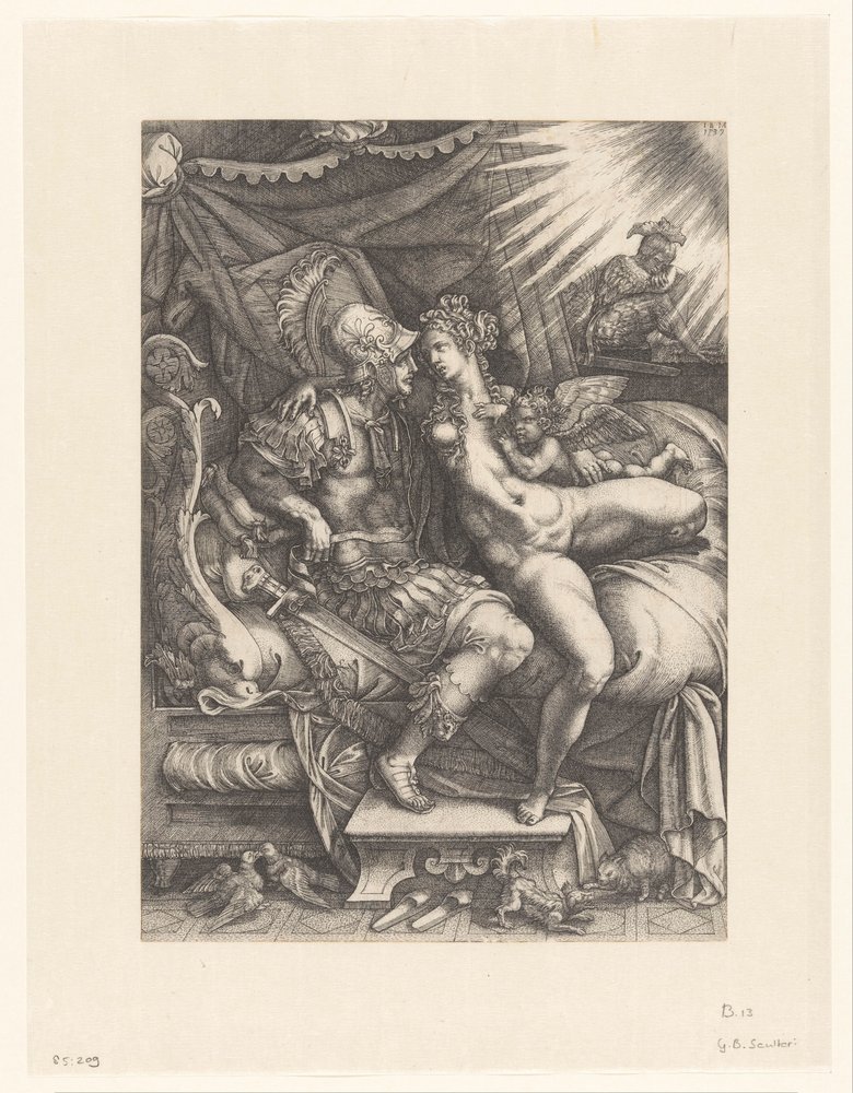Mars and Venus as Lovers by Giovanni Battista Scultori
