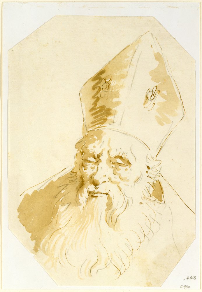 Head of a Bishop by Giovanni Battista Tiepolo