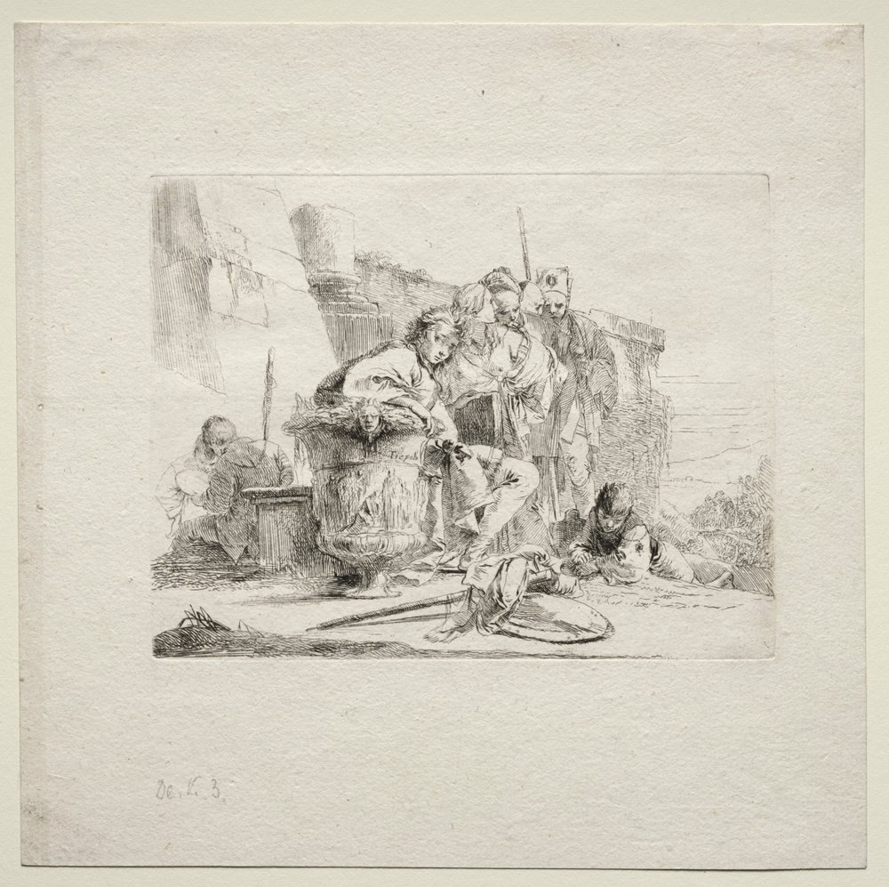 Various Caprices: The Young Man Seated, Leaning Against an Urn