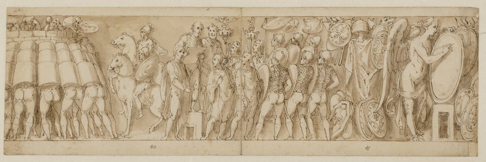 32 Copies After the Column of Marcus Aurelius, Piazza Colonna in Rome by Giovanni Guerra