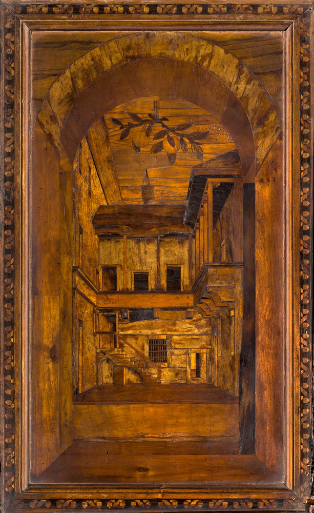 Lignaean Canonical Choir, Inlaid by Giovanni Maria Platina 1484, Superior Stall by Giovanni Maria Platina