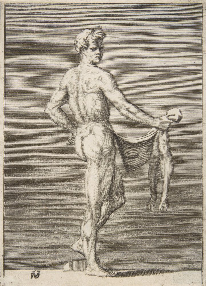 Flayed Man Seen from Behind by Giulio Bonasone